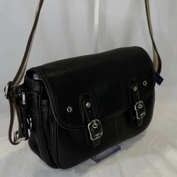 Vintage Coach Leather Field Bag, 9609, Blue Interior, Crossbody Strap, EUC - Picture 4 of 15